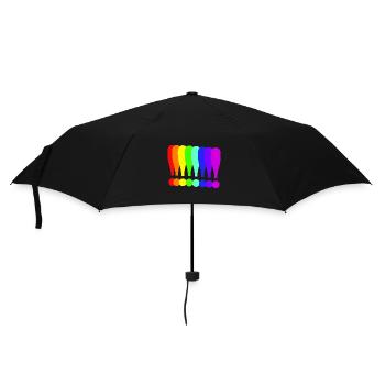 Point d’exclamation Idée cadeau colorée Couleurs arc-en-ciel - Parapluie standard - noir - Devant