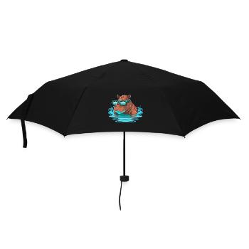 Nilpferd-Schwimmer - Regenschirm (klein) - Schwarz - Vorne