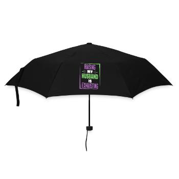 Die Erziehung meines Mannes ist anstrengend - Regenschirm (klein) - Schwarz - Vorne