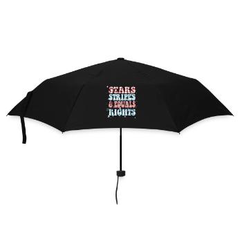 Sterne Streifen und Gleichberechtigung - Regenschirm (klein) - Schwarz - Vorne