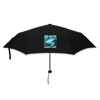Keep Our Sea Plastic-Free Turtle - Umbrella (small) - black - Front