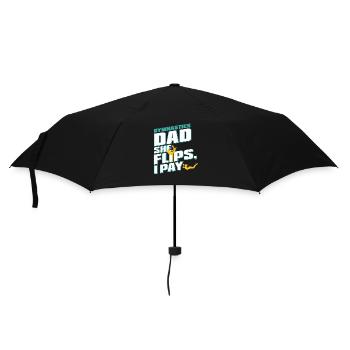Turnen Papa Unterstützung Mit Stolz - Regenschirm (klein) - Schwarz - Vorne