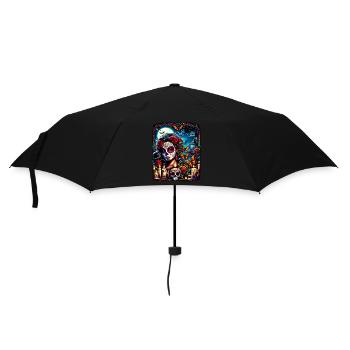 Lebendiges Design für die Feier des Día de Muertos - Regenschirm (klein) - Schwarz - Vorne