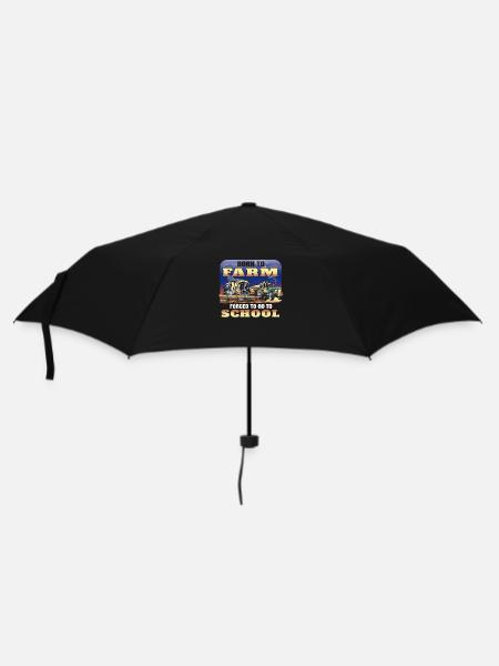 Born to farm, forced to go to school - Umbrella (small) - black