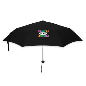 Organizing is my superpower Bunte - Umbrella (small) - black - Front