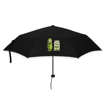 Lustige Gurke Staunt Über Eingelegte Verwandte - Regenschirm (klein) - Schwarz - Vorne