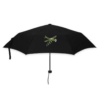 Avion rétro avec motif de bombe de Second - Parapluie standard - noir - Devant