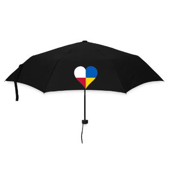 Ukraine Pologne deux drapeaux un cœur - Parapluie standard - noir - Devant