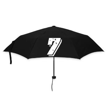 7 Zahl Symbol - Regenschirm (klein) - Schwarz - Vorne