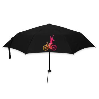 Woman in pink on a bicycle - Umbrella (small) - black - Front