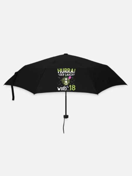 18 Geburtstag 18 Jahre Hurra der Lauch wird 18 - Regenschirm (klein) - Schwarz