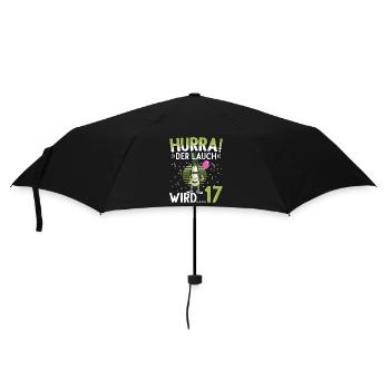 17 Geburtstag 17 Jahre Hurra der Lauch wird 17 - Regenschirm (klein) - Schwarz - Vorne