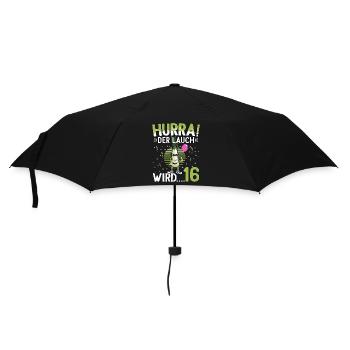 16 Geburtstag 16 Jahre Hurra der Lauch wird 16 - Regenschirm (klein) - Schwarz - Vorne