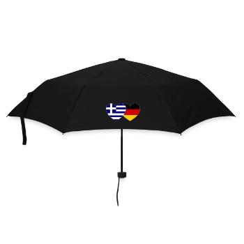 Griechenland Deutschland Flagge Herz - Regenschirm (klein) - Schwarz - Vorne