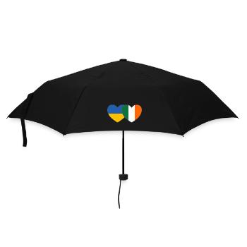 Ukraine Ireland Flag Heart - Umbrella (small) - black - Front
