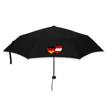 Germany Austria Flag Heart - Umbrella (small) - black - Front