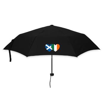 Schottland Irland Flagge Herz - Regenschirm (klein) - Schwarz - Vorne