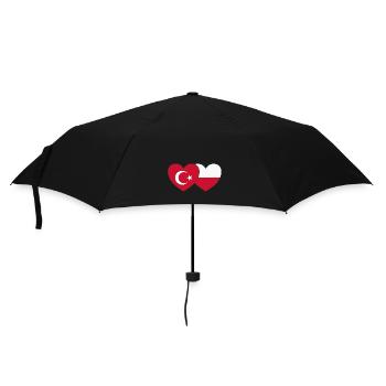 Turkey Poland Flag Heart - Umbrella (small) - black - Front