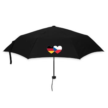 Deutschland Tschechien Flagge Herz - Regenschirm (klein) - Schwarz - Vorne