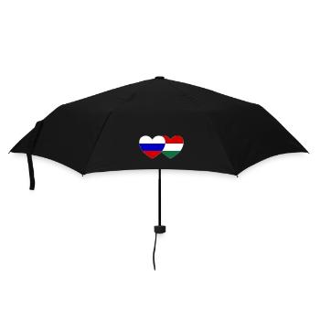 Russland Ungarn Flagge Herz - Regenschirm (klein) - Schwarz - Vorne