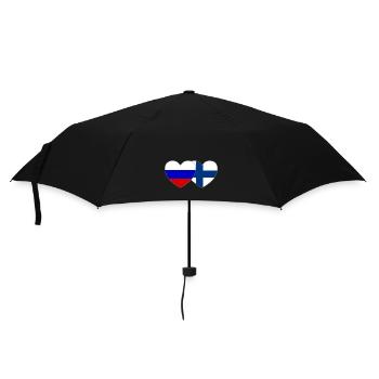 Russie Finlande Drapeau Cœur - Parapluie standard - noir - Devant