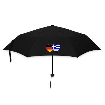 Allemagne Grèce Drapeau Cœur - Parapluie standard - noir - Devant