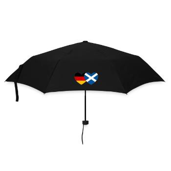 Deutschland Schottland Flagge Herz - Regenschirm (klein) - Schwarz - Vorne