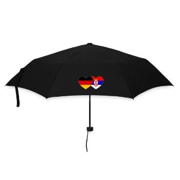 Deutschland Serbien Herz Flagge - Regenschirm (klein) - Schwarz - Vorne