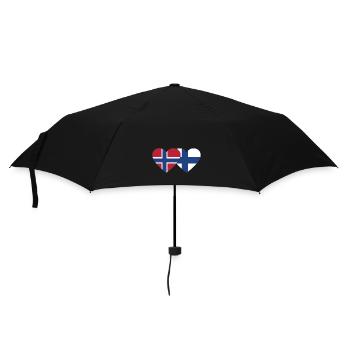 Norway Finland Flag Heart - Umbrella (small) - black - Front