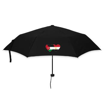 Jordanien Ägypten Flagge Herz - Regenschirm (klein) - Schwarz - Vorne