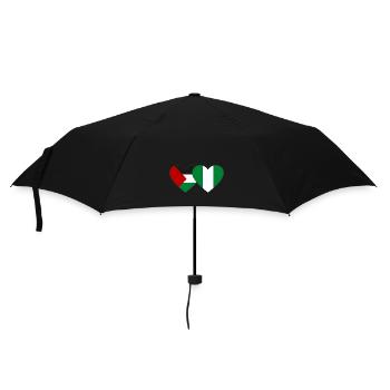 Palestine Nigeria Flag Heart - Umbrella (small) - black - Front
