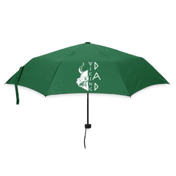 Bärtiger Mann Wikinger Vater Vatertag 2024 - Regenschirm (klein) - Flaschengrün - Vorne
