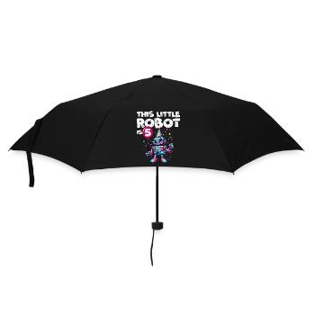 5th Birthday Robot Child 5 Years Old - Umbrella (small) - black - Front