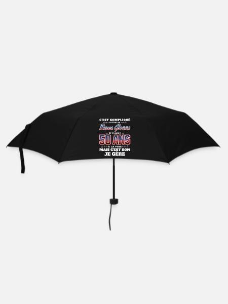 Humour Homme 50 ans Fête Anniversaire - Parapluie standard - noir