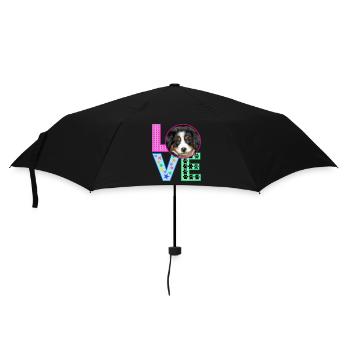 Love Dogs Hundeliebe - Regenschirm (klein) - Schwarz - Vorne