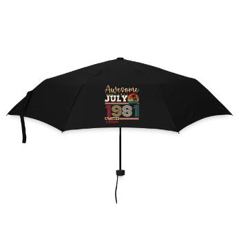 Awesome since Juli 1981 41. Geburtstag Herren Fun - Regenschirm (klein) - Schwarz - Vorne