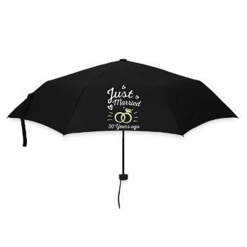 Hochzeitstag Gerade vor 50 Jahren geheiratet Geschenk - Regenschirm (klein) - Schwarz - Vorne