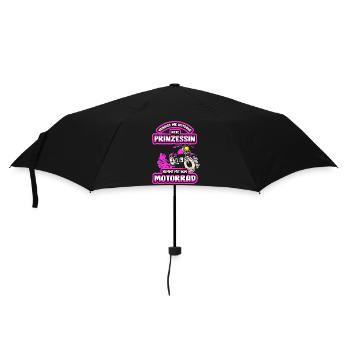 Vergiss die Kutsche Prinzessin Motorrad Mädchen - Regenschirm (klein) - Schwarz - Vorne