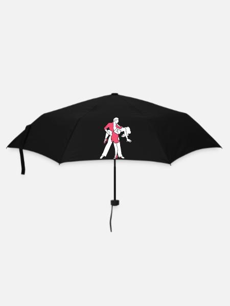 Dancing Silhouette Couple Dancers Romantic Dance - Umbrella (small) - black