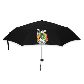 Rabbit with Lantern, Fantasy Dream World FUN - Umbrella (small) - black - Front