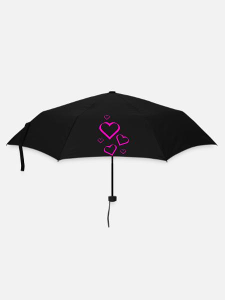 Motif de cœur rose cadeau rose rose - Parapluie standard - noir