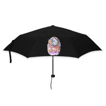 Eule - Regenschirm (klein) - Schwarz - Vorne