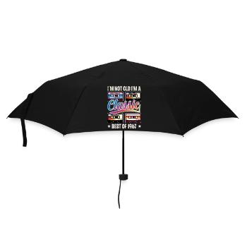 1967 Year of birth Birthday Cassette Vintage - Umbrella (small) - black - Front
