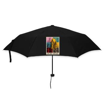 Mailand Italien Stadt Skyline Briefmarke Bunt - Regenschirm (klein) - Schwarz - Vorne