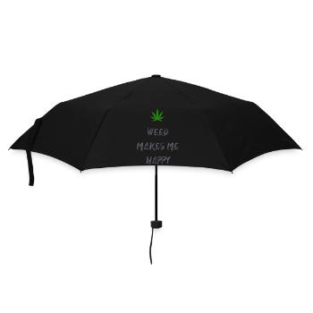 weed macht mich glücklich Cannabis Marihuana - Regenschirm (klein) - Schwarz - Vorne