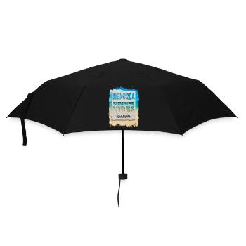 Menorca Spanien Sommer Sonne Strand Meer Palmen - Regenschirm (klein) - Schwarz - Vorne