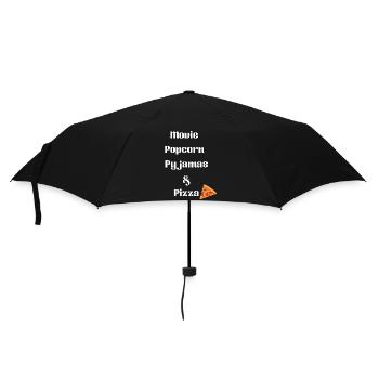 A movie, popcorn, pajamas and pizza - Umbrella (small) - black - Front