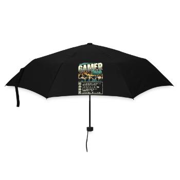 Gamer Logik Gaming Zocken Zocker - Regenschirm (klein) - Schwarz - Vorne