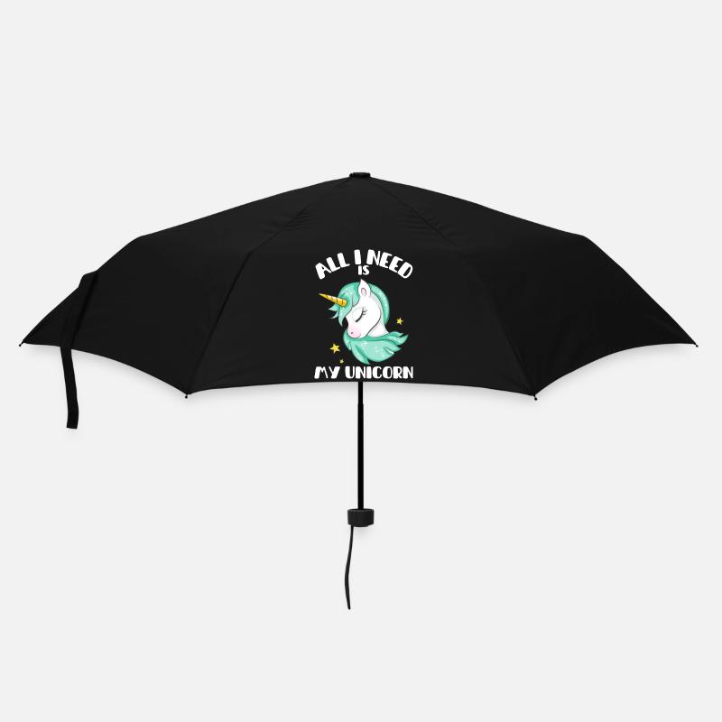 Tout ce dont j’ai besoin, c’est de mon Unicorn Einhorn Design - Parapluie standard - noir