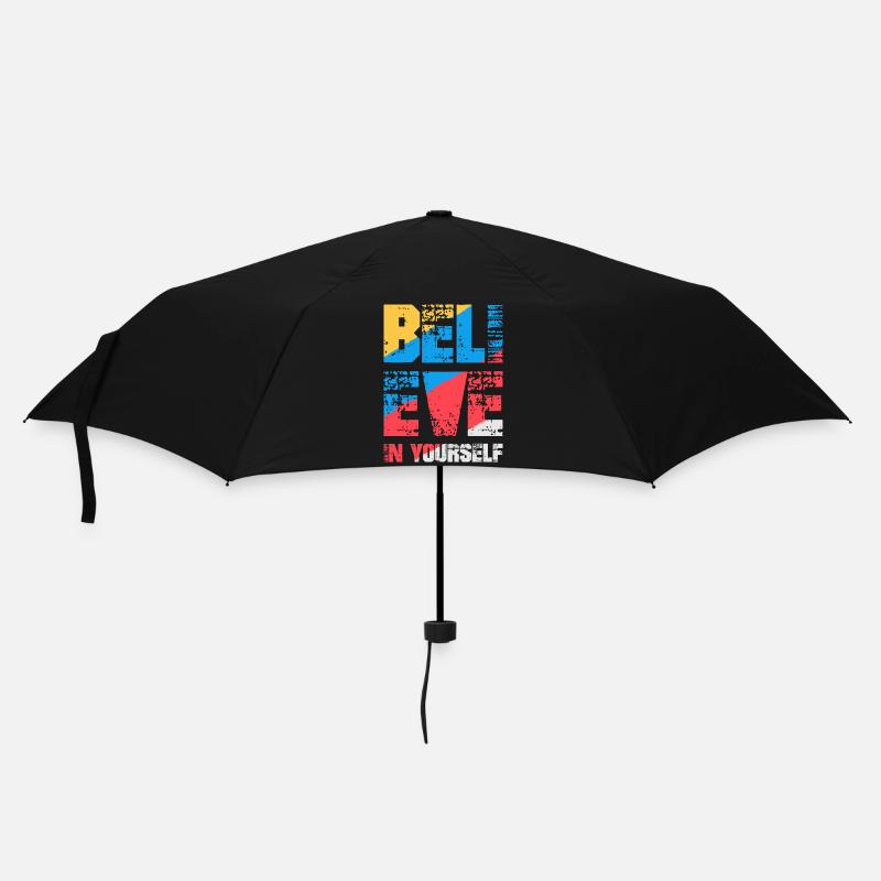 Glaube an dich selbst - Regenschirm (klein) - Schwarz